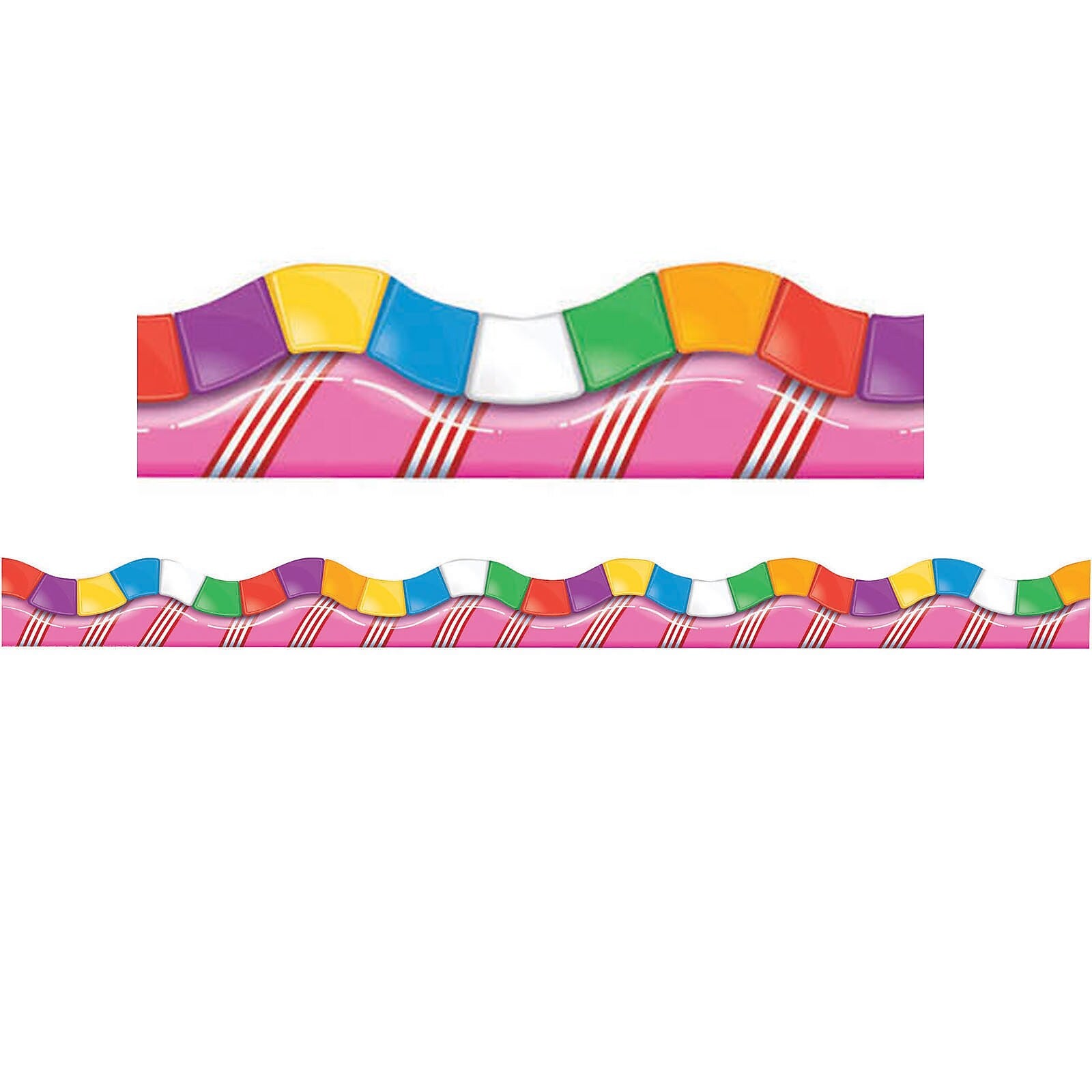 Eureka Candy Land™ Dimensional Look Extra Wide Die Cut Deco Trim®, 37 Feet Per Pack, 3 Packs (EU-845152-3)