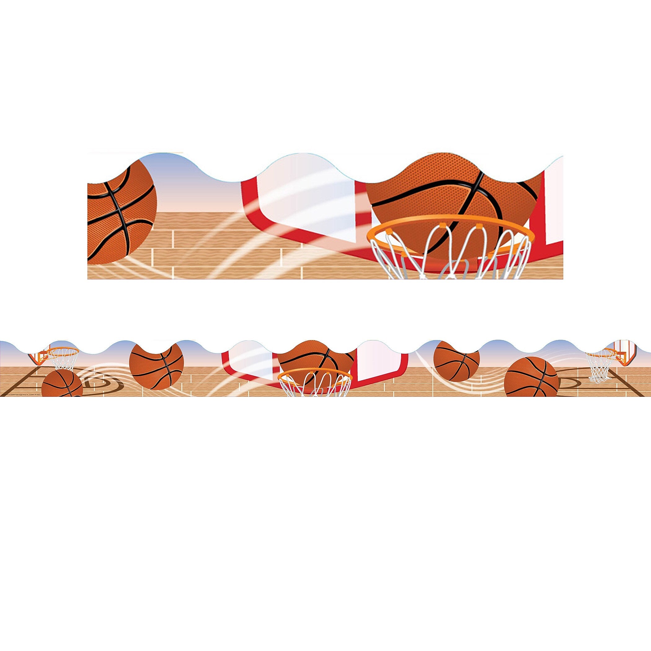 Eureka Basketball Deco Trim, 37 Feet Per Pack, 6 Packs (EU-845202-6)