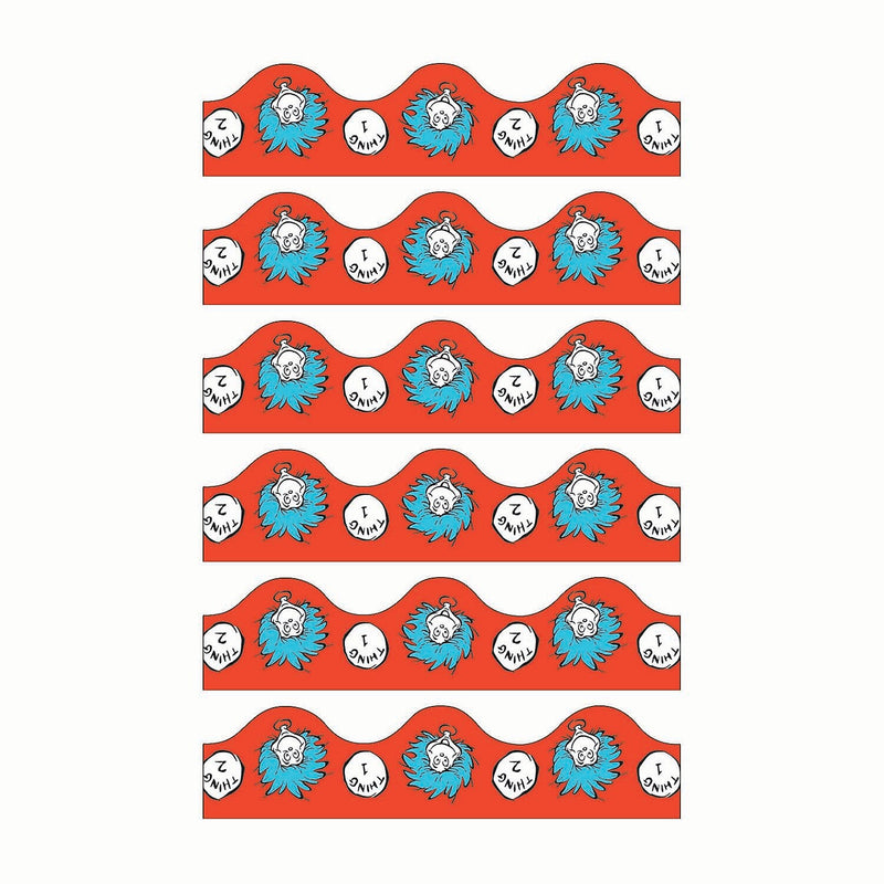 Eureka Dr. Seuss Thing 1 & 2 Deco Trim®, 37 Feet Per Pack, 6 Packs (EU-845601-6)
