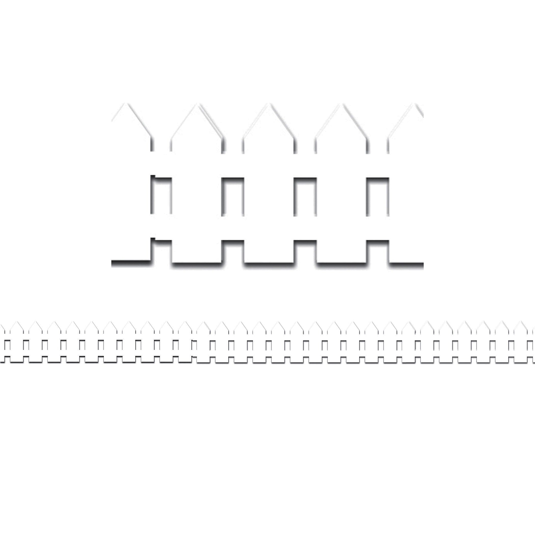 Hygloss White Fence Border, 12 Strips/36 Feet Per Pack, 6 Packs (HYG33605-6)