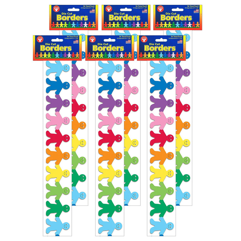 Hygloss Rainbow Kids Mighty Brights Border, 36 Feet Per Pack, 6 Packs (HYG33606-6)