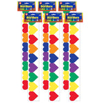 Hygloss Multi-Color Hearts Border, 36 Feet Per Pack, 6 Packs (HYG33626-6)