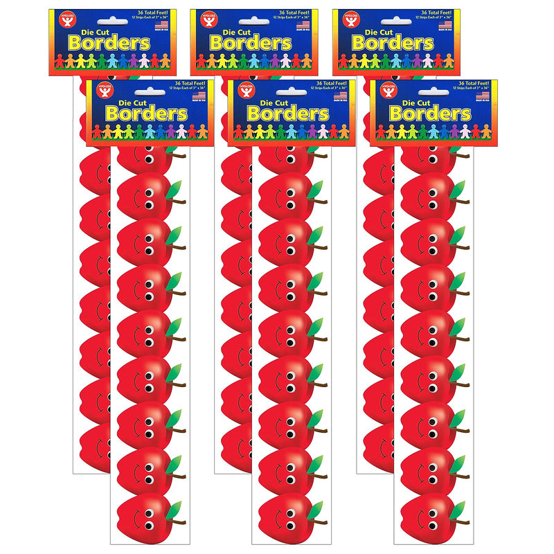 Hygloss Happy Apples Border, 36 Feet Per Pack, 6 Packs (HYG33646-6)