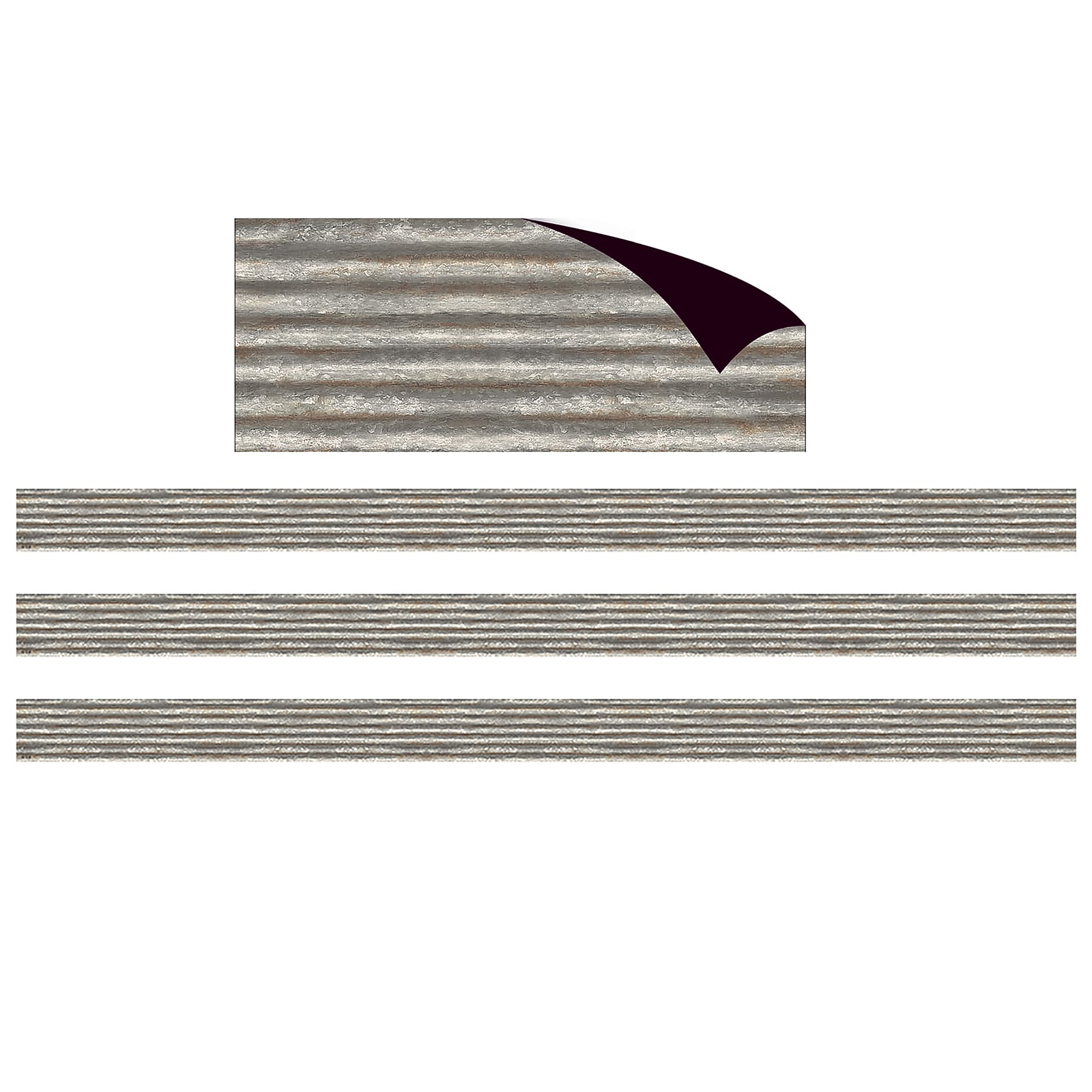 Teacher Created Resources Magnetic Straight Border, 1.5" x 72', Corrugated Metal (TCR77009-3)