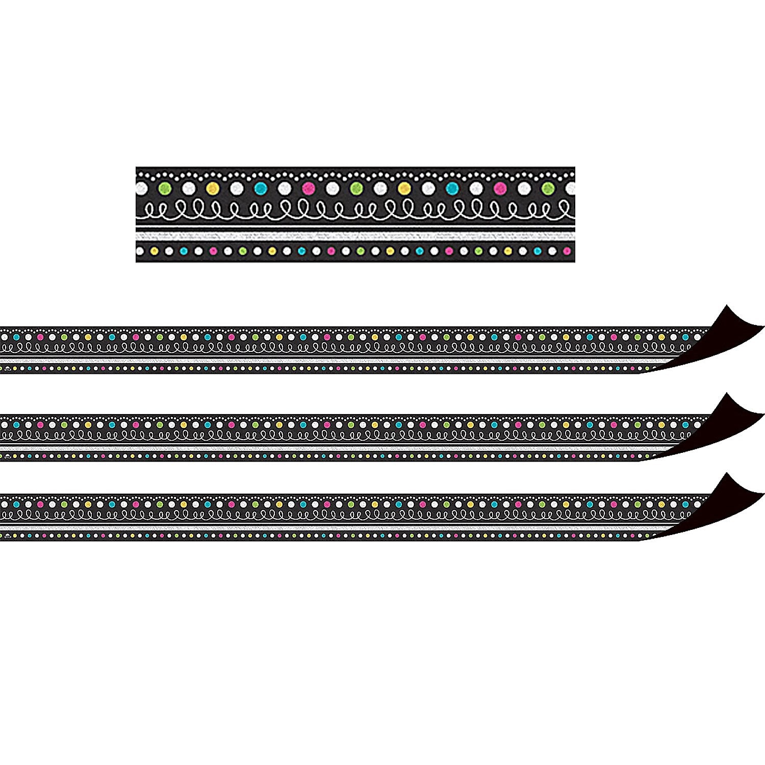 Teacher Created Resources Chalkboard Brights Magnetic Borders, 24 Feet Per Pack, 3 Packs (TCR77132-3)