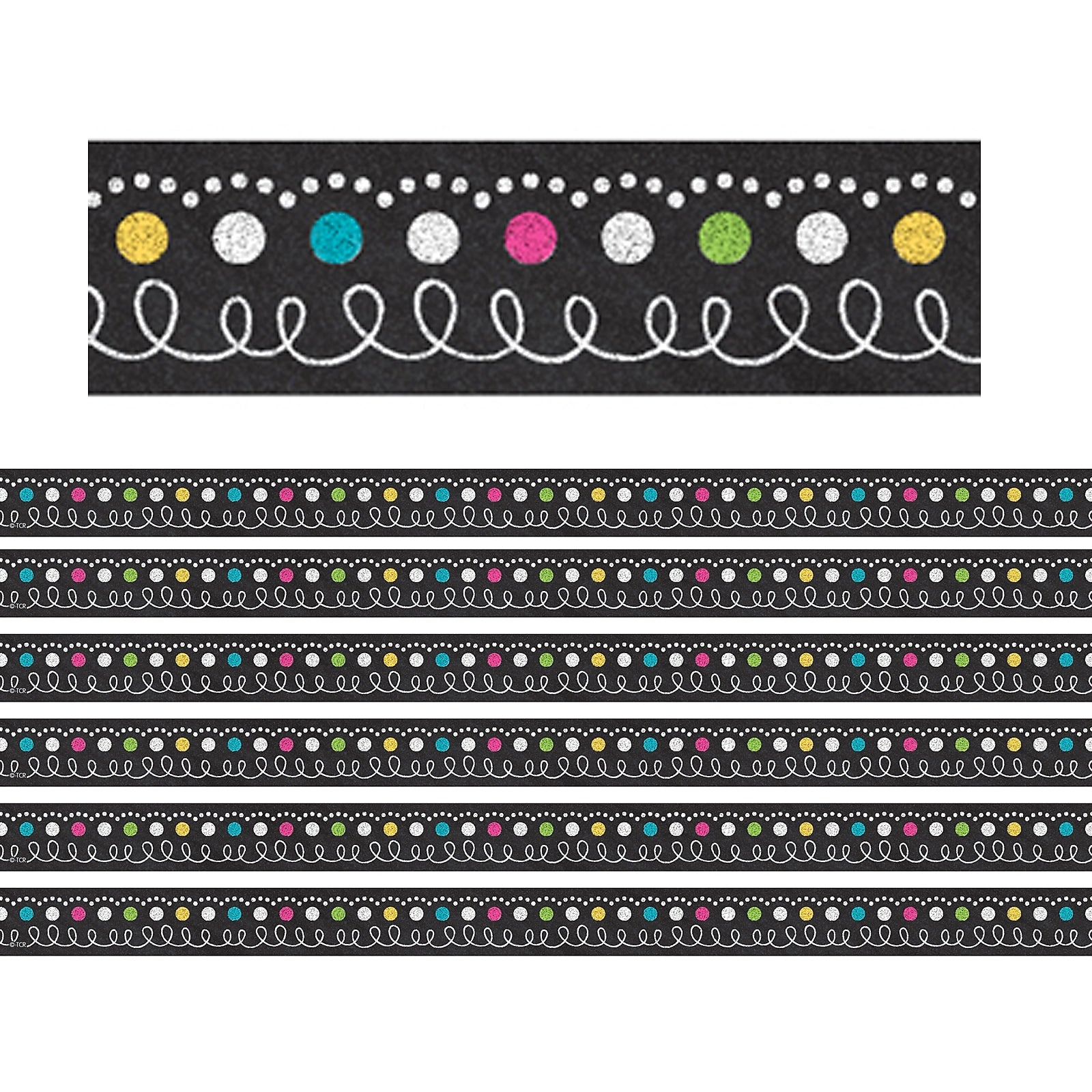 Teacher Created Resources Chalkboard Brights Magnetic Strips, 12 Feet Per Pack, 6 Packs (TCR77222-6)