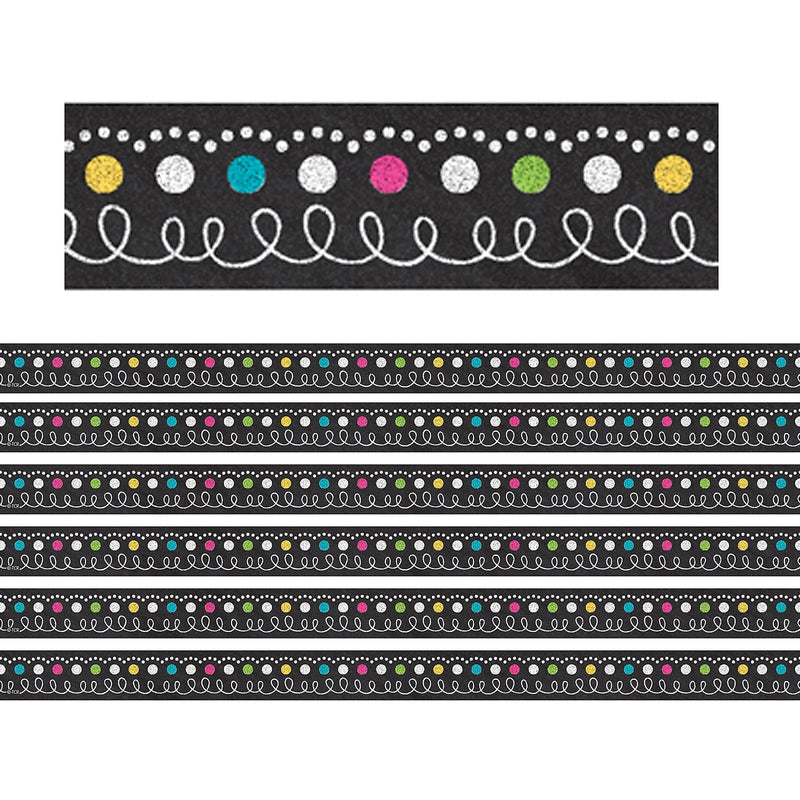 Teacher Created Resources Chalkboard Brights Magnetic Strips, 12 Feet Per Pack, 6 Packs (TCR77222-6)
