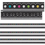 Teacher Created Resources Chalkboard Brights Double-Sided Ribbon Runner, 1.5" W, 45 Feet Per Pack, 3 Packs (TCR77312-3)