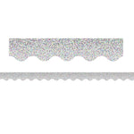 Teacher Created Resources Scalloped Border, 2.19" x 210', Silver Sparkle (TCR8765-6)