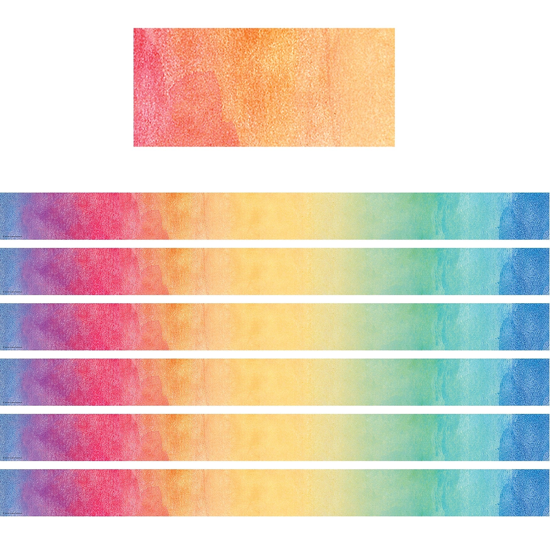 Teacher Created Resources Watercolor Straight Border Trim, 35 Feet Per Pack, 6 Packs (TCR8960-6)
