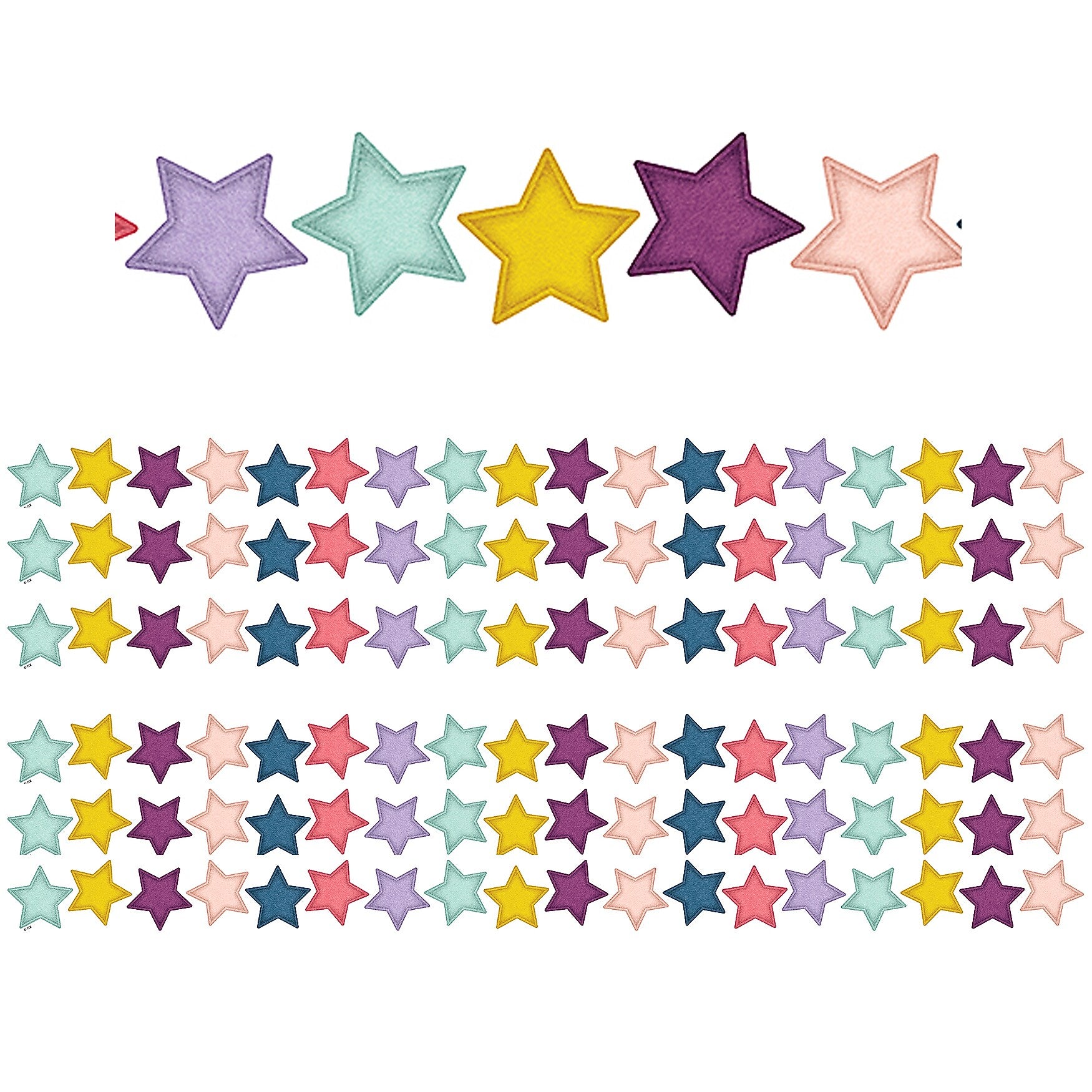Teacher Created Resources Oh Happy Day Die-Cut Border, 2.75" x 210', Stars (TCR9089-6)