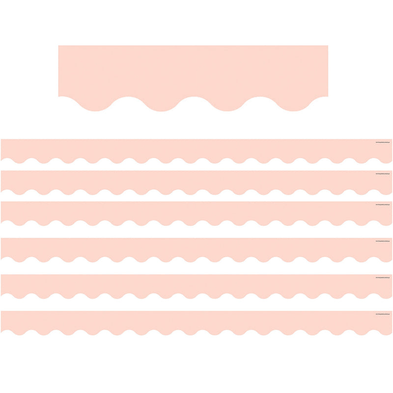 Teacher Created Resources Scalloped Border, 2.19" x 210', Blush Pink (TCR3065-6)