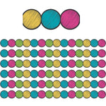 Teacher Created Resources Chalkboard Brights Circles Die-Cut Border Trim, 35 Feet Per Pack, 6 Packs (TCR3498-6)