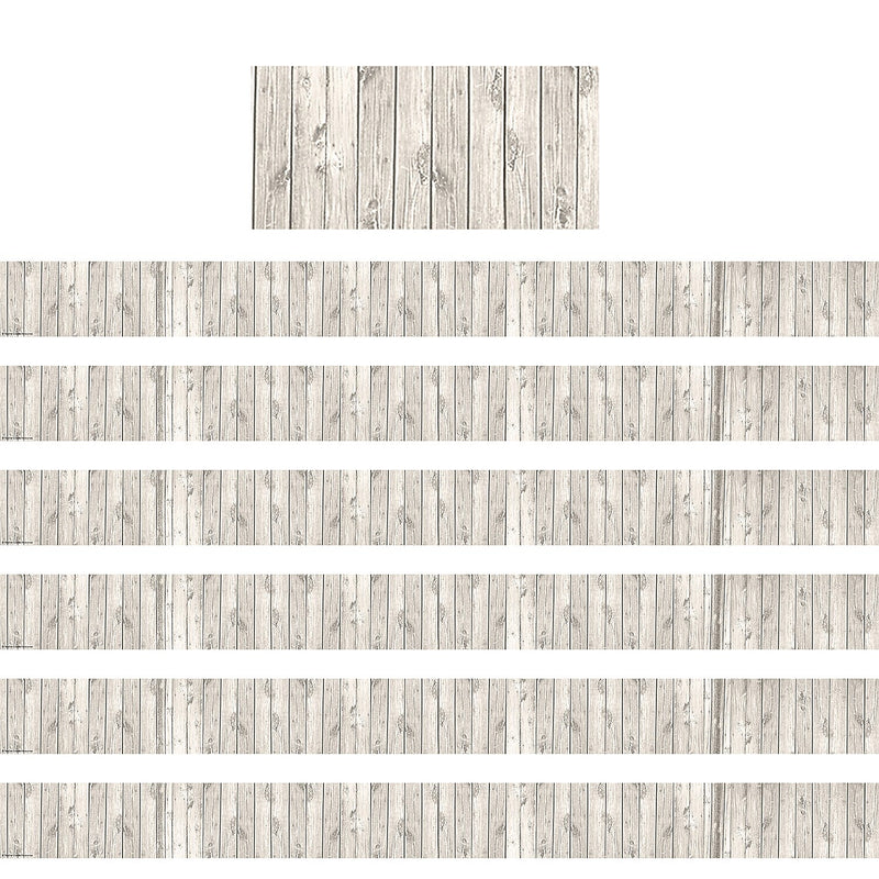 Teacher Created Resources White Wood Design Straight Border Trim, 35 Feet Per Pack, 6 Packs (TCR3563-6)