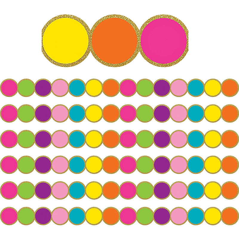 Teacher Created Resources Confetti Circles Die-Cut Border Trim, 35 Feet Per Pack, 6 Packs (TCR3571-6)