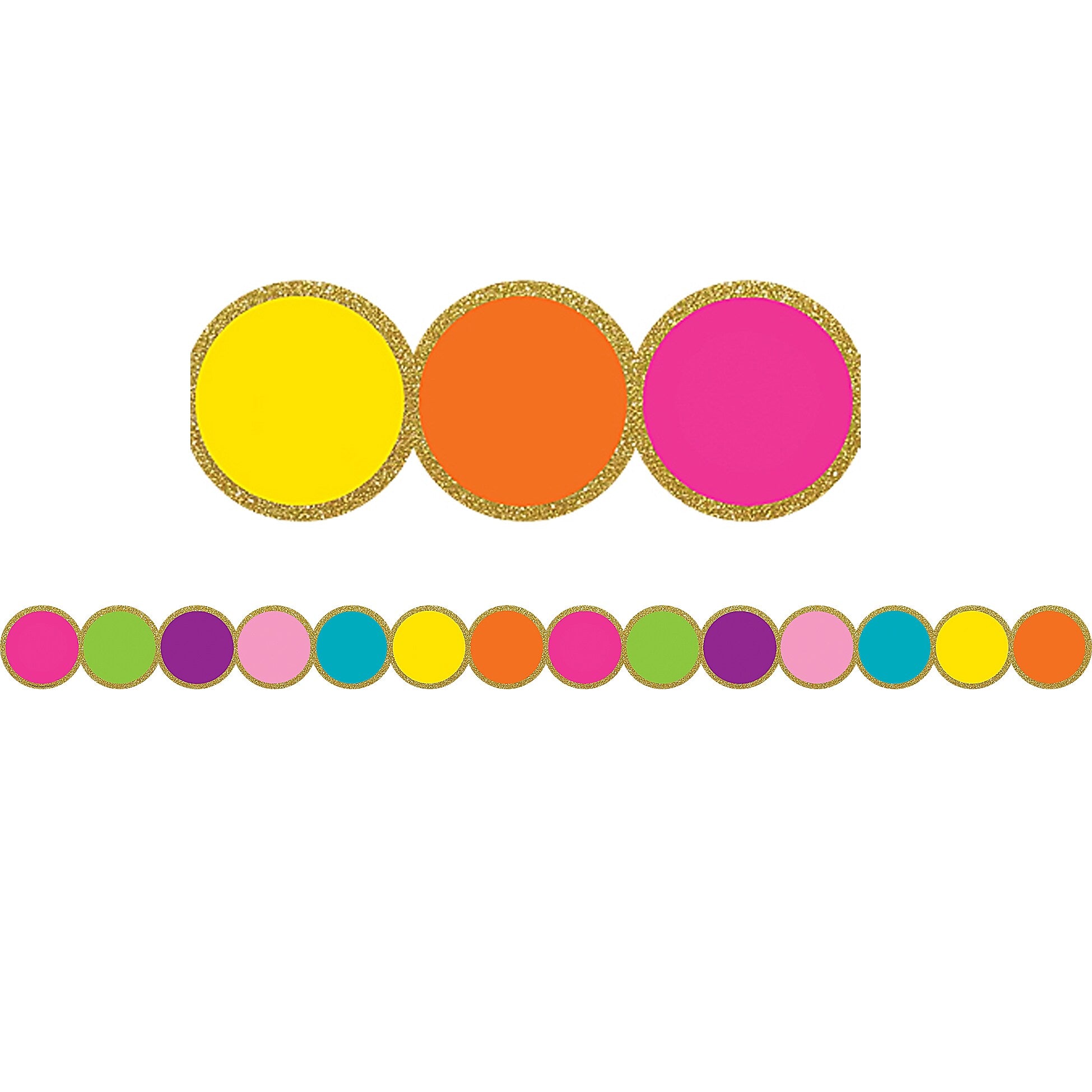 Teacher Created Resources Confetti Circles Die-Cut Border Trim, 35 Feet Per Pack, 6 Packs (TCR3571-6)