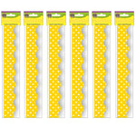 Teacher Created Resources Yellow Mini Polka Dots Border Trim, 35 Feet Per Pack, 6 Packs (TCR4668-6)