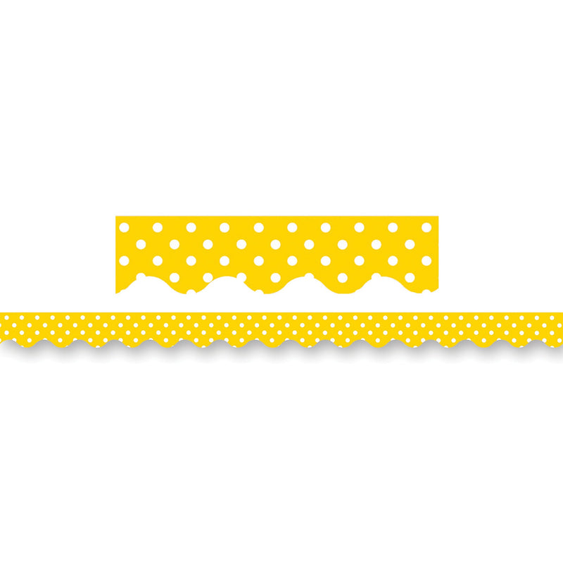 Teacher Created Resources Yellow Mini Polka Dots Border Trim, 35 Feet Per Pack, 6 Packs (TCR4668-6)