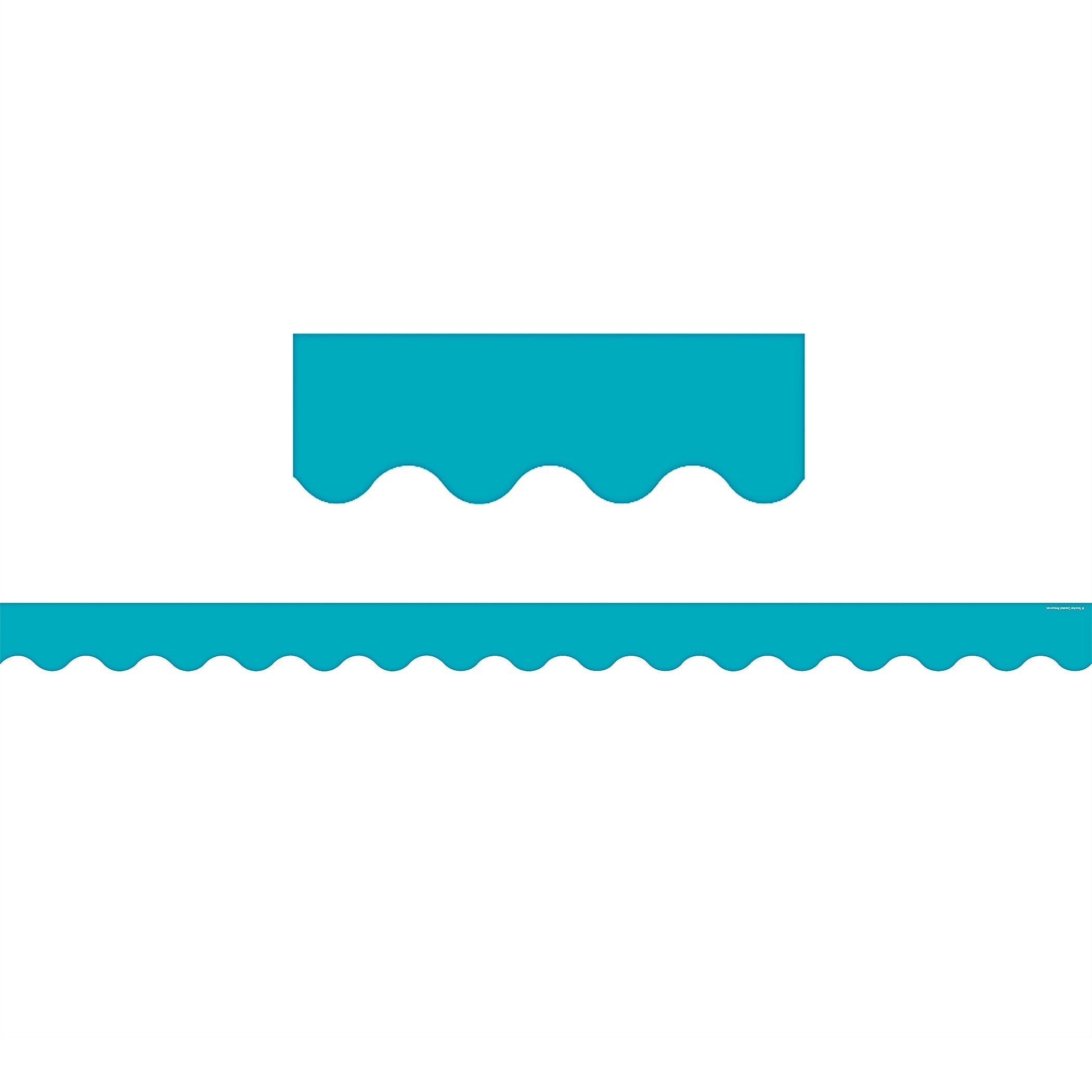 Teacher Created Resources Teal (solid) Scalloped Border Trim, 35 Feet Per Pack, 6 Packs (TCR5450-6)
