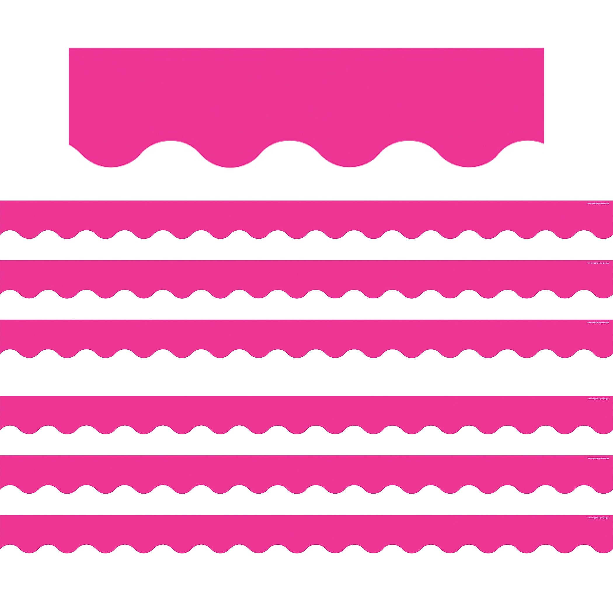 Teacher Created Resources Hot Pink Scalloped Border Trim, 35 Feet Per Pack, 6 Packs (TCR5582-6)