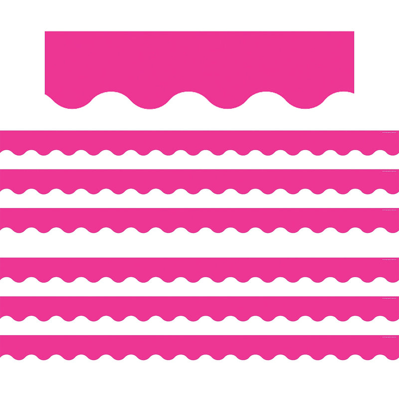 Teacher Created Resources Hot Pink Scalloped Border Trim, 35 Feet Per Pack, 6 Packs (TCR5582-6)