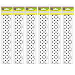 Teacher Created Resources Black Polka Dots on White Scalloped Border Trim, 35 Feet Per Pack, 6 Packs (TCR5593-6)