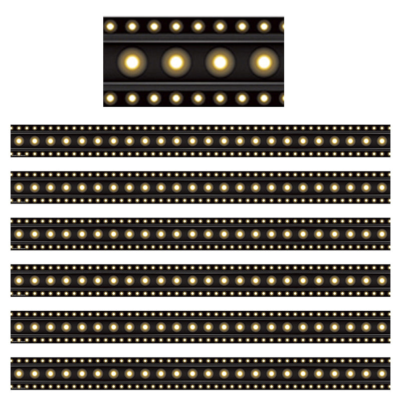 Teacher Created Resources Black Marquee Straight Border Trim, 35 Feet Per Pack, 6 Packs (TCR5613-6)