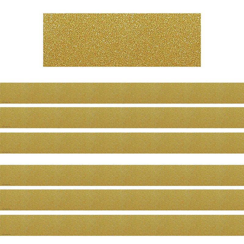Teacher Created Resources Confetti Gold Straight Border Trim, 35 Feet Per Pack, 6 Packs (TCR5627-6)