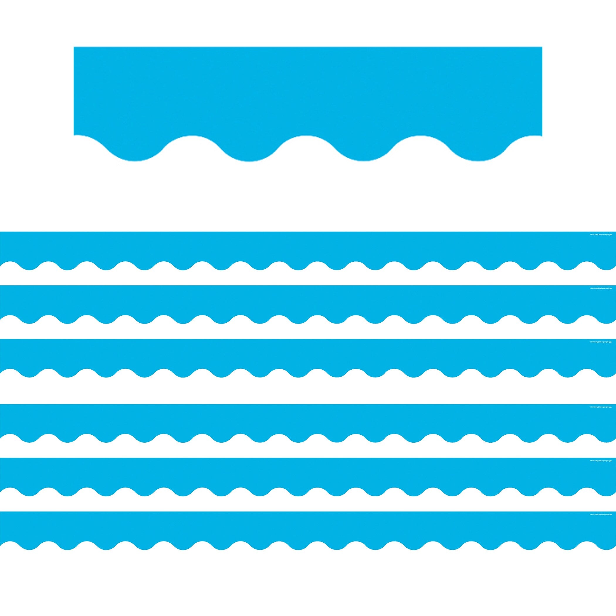 Teacher Created Resources Aqua Scalloped Border Trim, 2.19" x 35', 6 Packs (TCR5703-6)