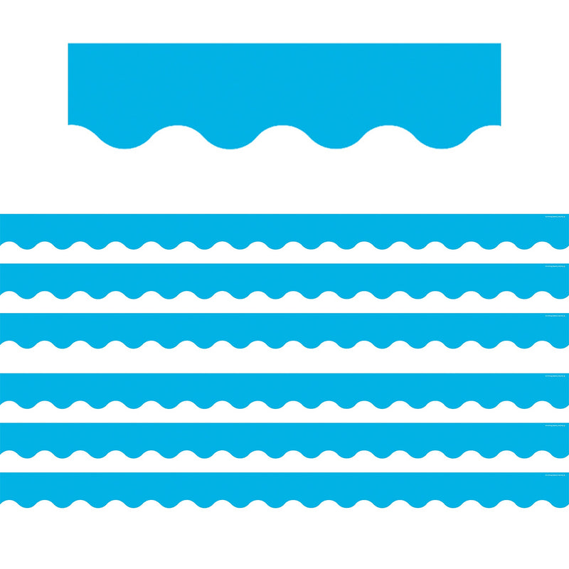 Teacher Created Resources Aqua Scalloped Border Trim, 2.19" x 35', 6 Packs (TCR5703-6)