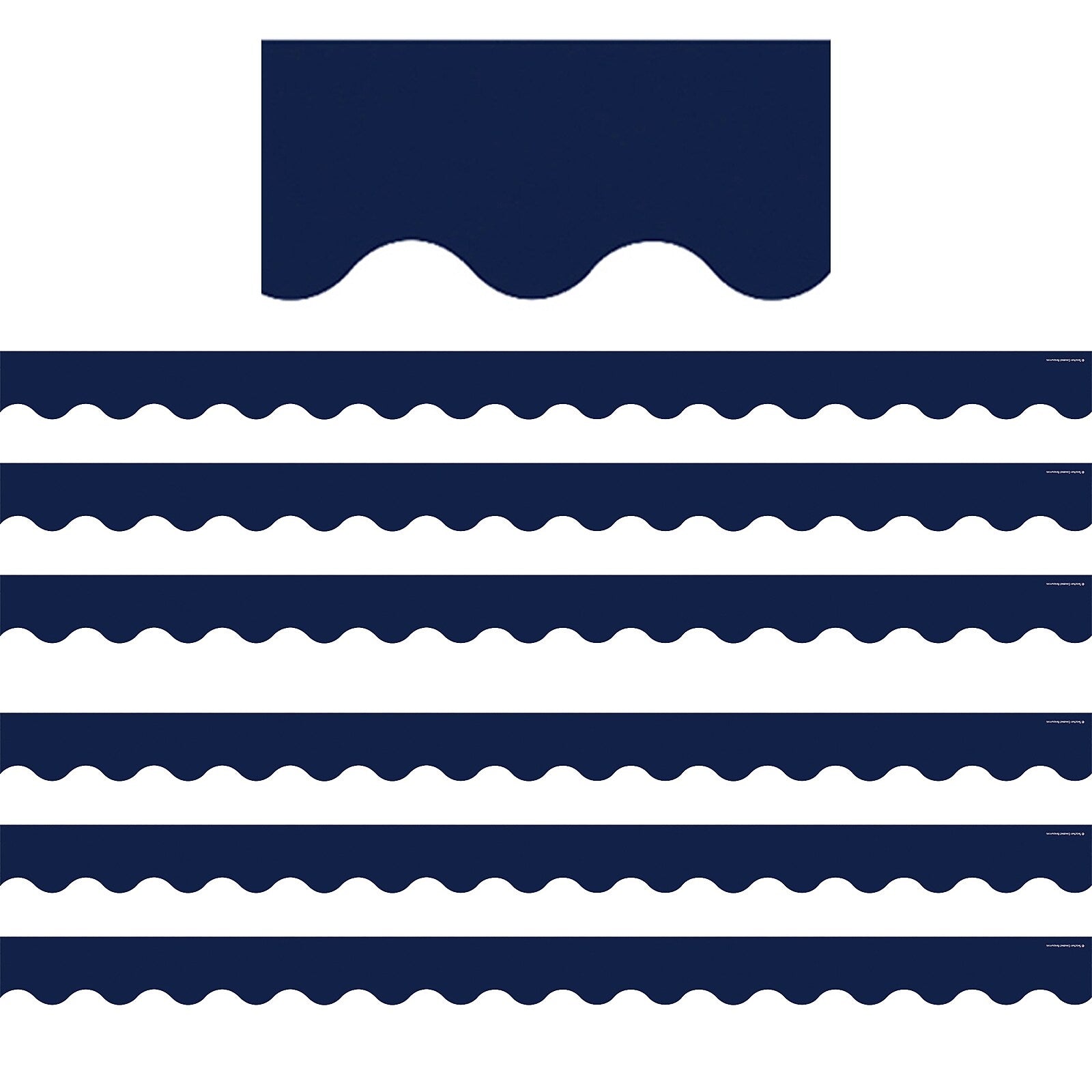 Teacher Created Resources Navy Scalloped Border Trim, 35 Feet Per Pack, 6 Packs (TCR5861-6)