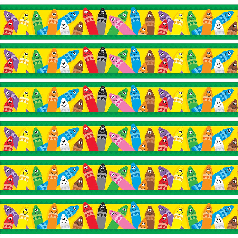 TREND Colorful Crayons Bolder Borders, 35.75' Per Pack, 6 Packs (T-85041-6)