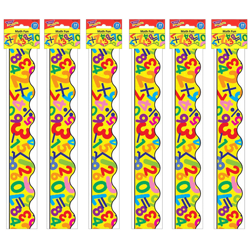 TREND Math Fun Terrific Trimmers, 39 Feet Per Pack, 6 Packs (T-91400-6)