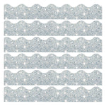 TREND Terrific Trimmers Scalloped Border, 2.25" x 195', Silver Sparkle (T-91408-6)
