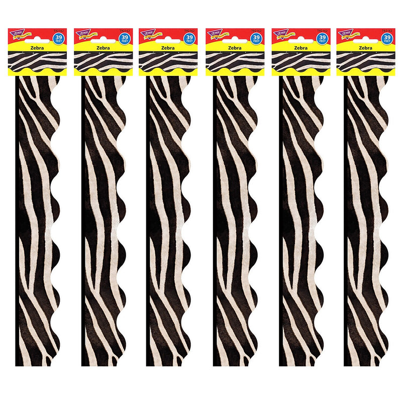 TREND Zebra Terrific Trimmers, 39 Feet Per Pack, 6 Packs (T-92162-6)