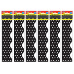 TREND Polka Dots Black Terrific Trimmers, 39 Feet Per Pack, 6 Packs (T-92671-6)
