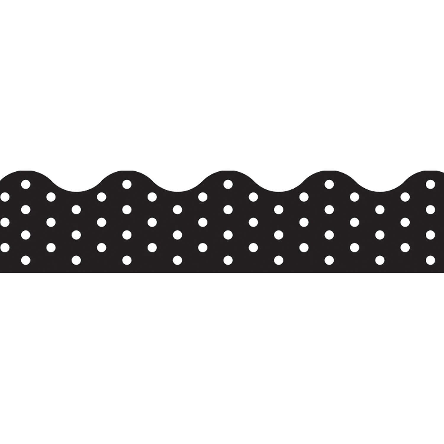 TREND Polka Dots Black Terrific Trimmers, 39 Feet Per Pack, 6 Packs (T-92671-6)