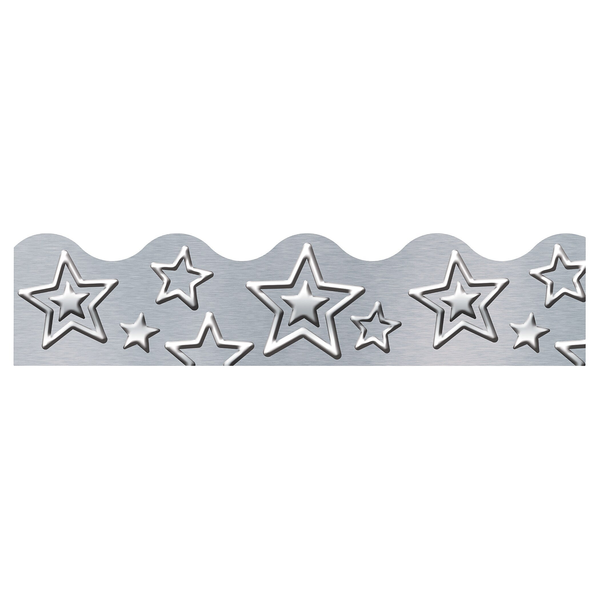 TREND I ♥ Metal Silver Stars Terrific Trimmer,, 39' Per Pack, 6 Packs (T-92682-6)