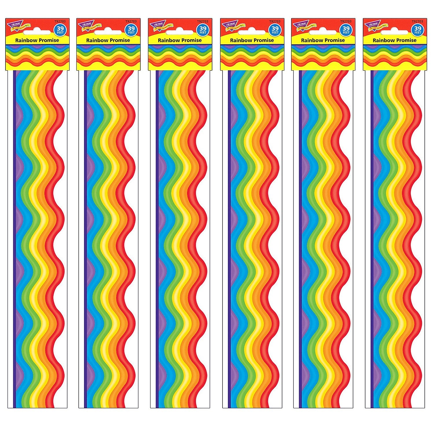 TREND Rainbow Promise Terrific Trimmers, 39 Feet Per Pack, 6 Packs (T-92703-6)