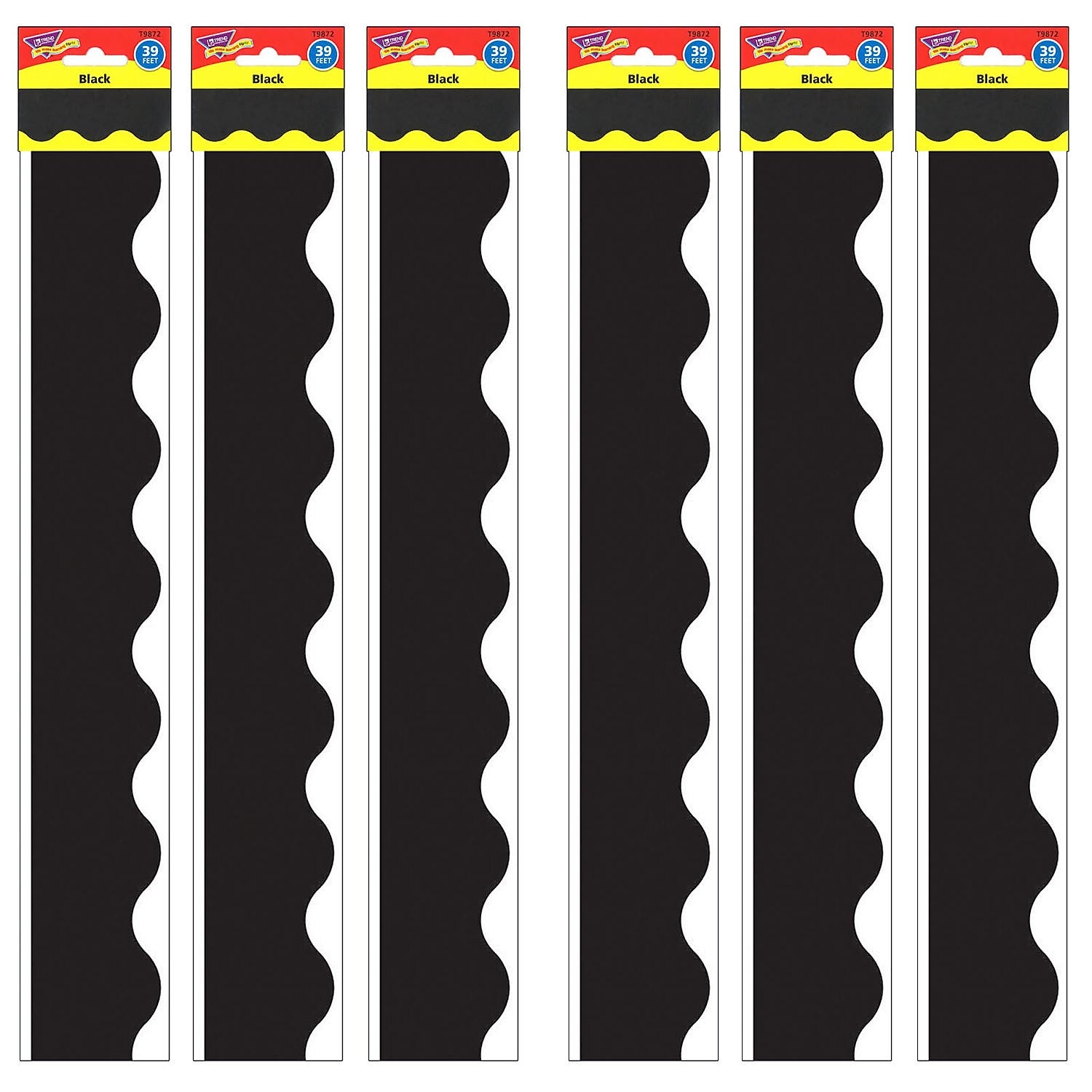 TREND Black Terrific Trimmers, 39 Feet Per Pack, 6 Packs (T-9872-6)