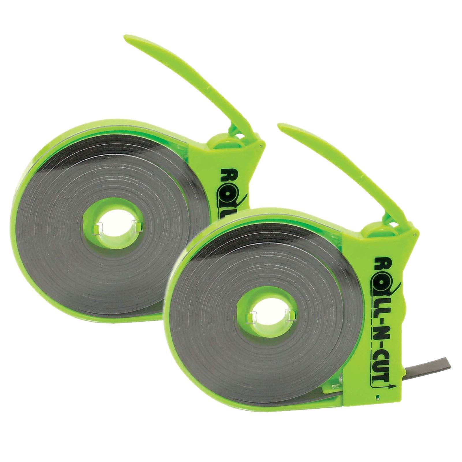 Zeüs Magnetic Tape with Self Cutting Dispenser, 0.5" x 15', Black, Pack of 2 (BAUM66021-2)