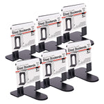 Charles Leonard Steel Bookends, 5", Black, 2 Per Set, 6 Sets (CHL87515-6)