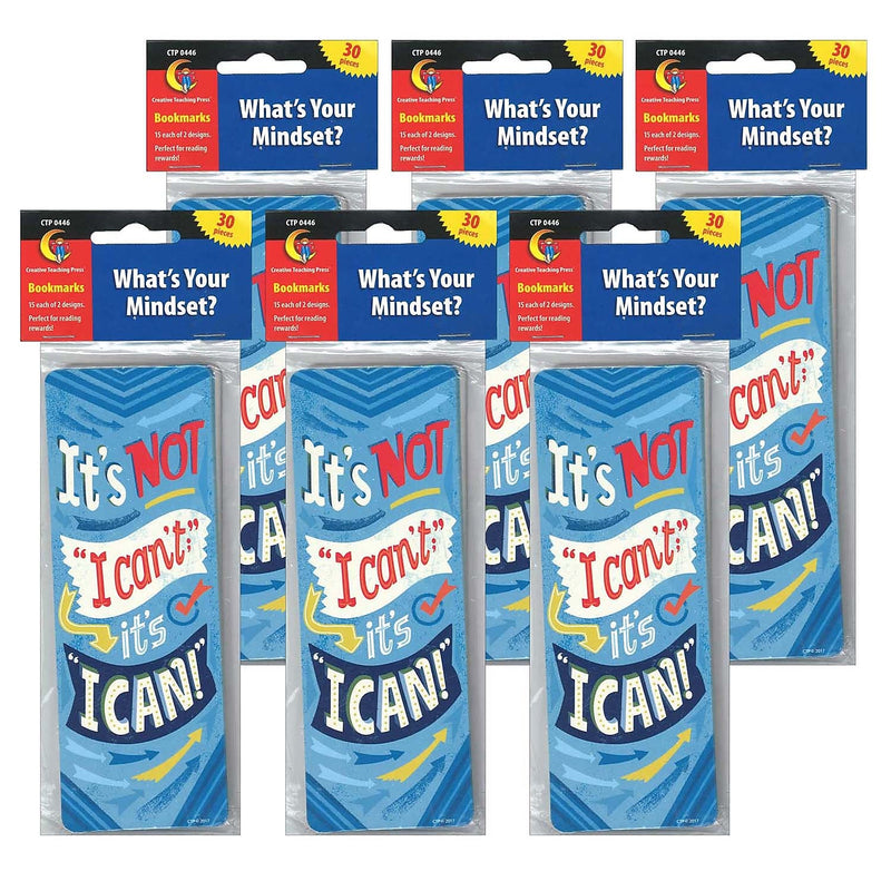 Creative Teaching Press What's Your Mindset? Motivational Bookmarks, 30 Per Pack, 6 Packs (CTP0446-6)