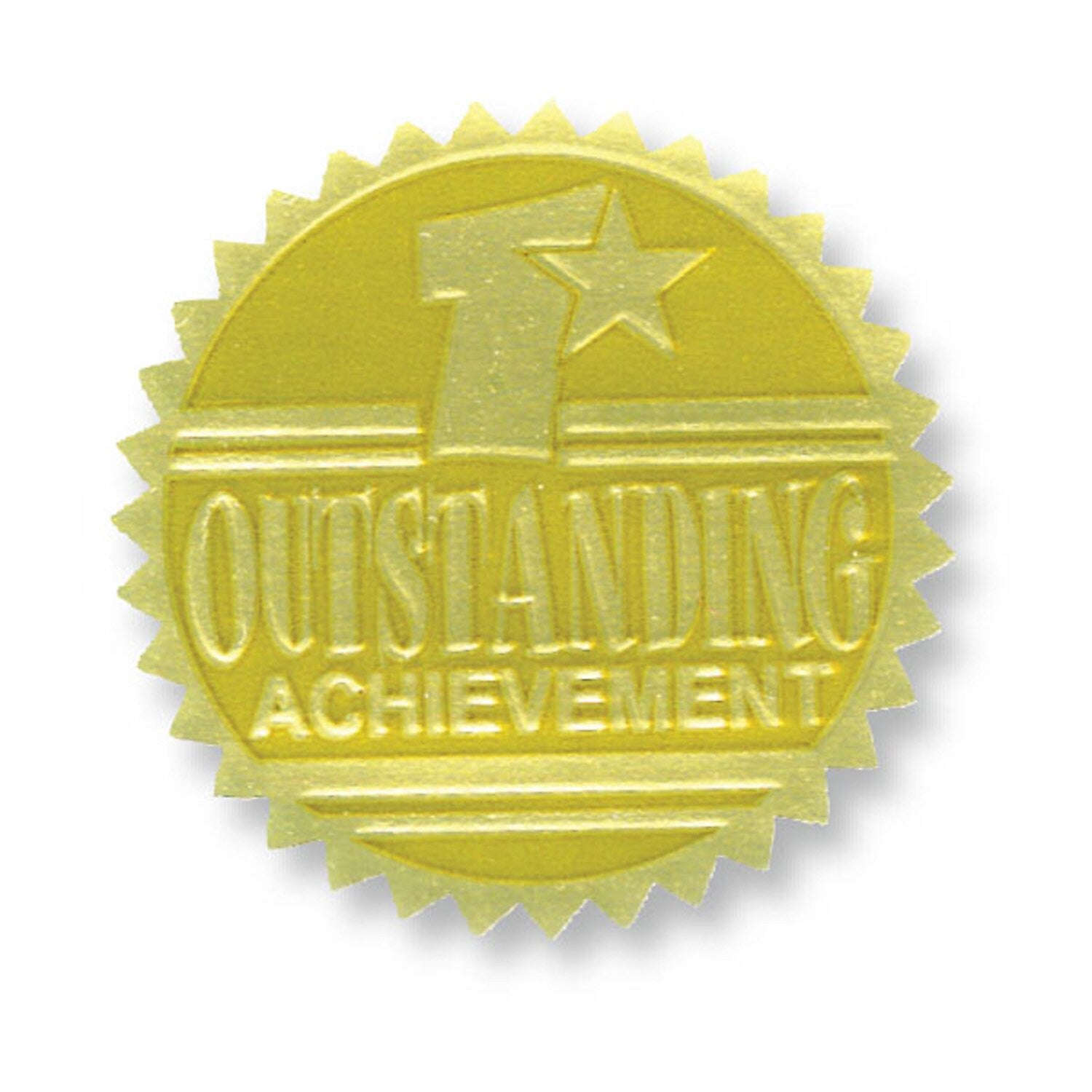 Hayes Publishing Gold Foil Embossed Seals, Outstanding Achievement, 54 Per Pack, 3 Packs (H-VA371-3)