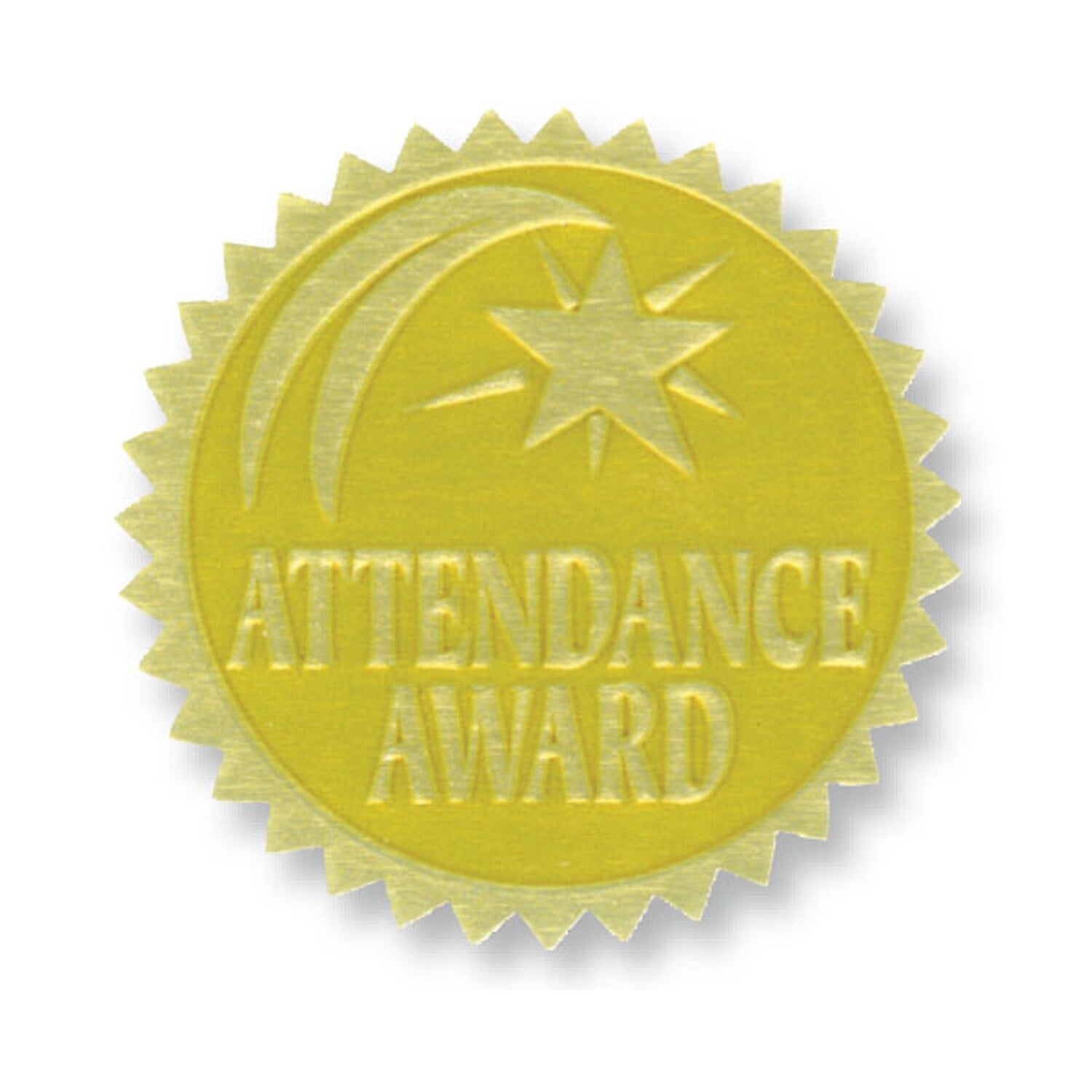 Hayes Publishing Gold Foil Embossed Seals, Attendance Award, 54 Per Pack, 3 Packs (H-VA375-3)