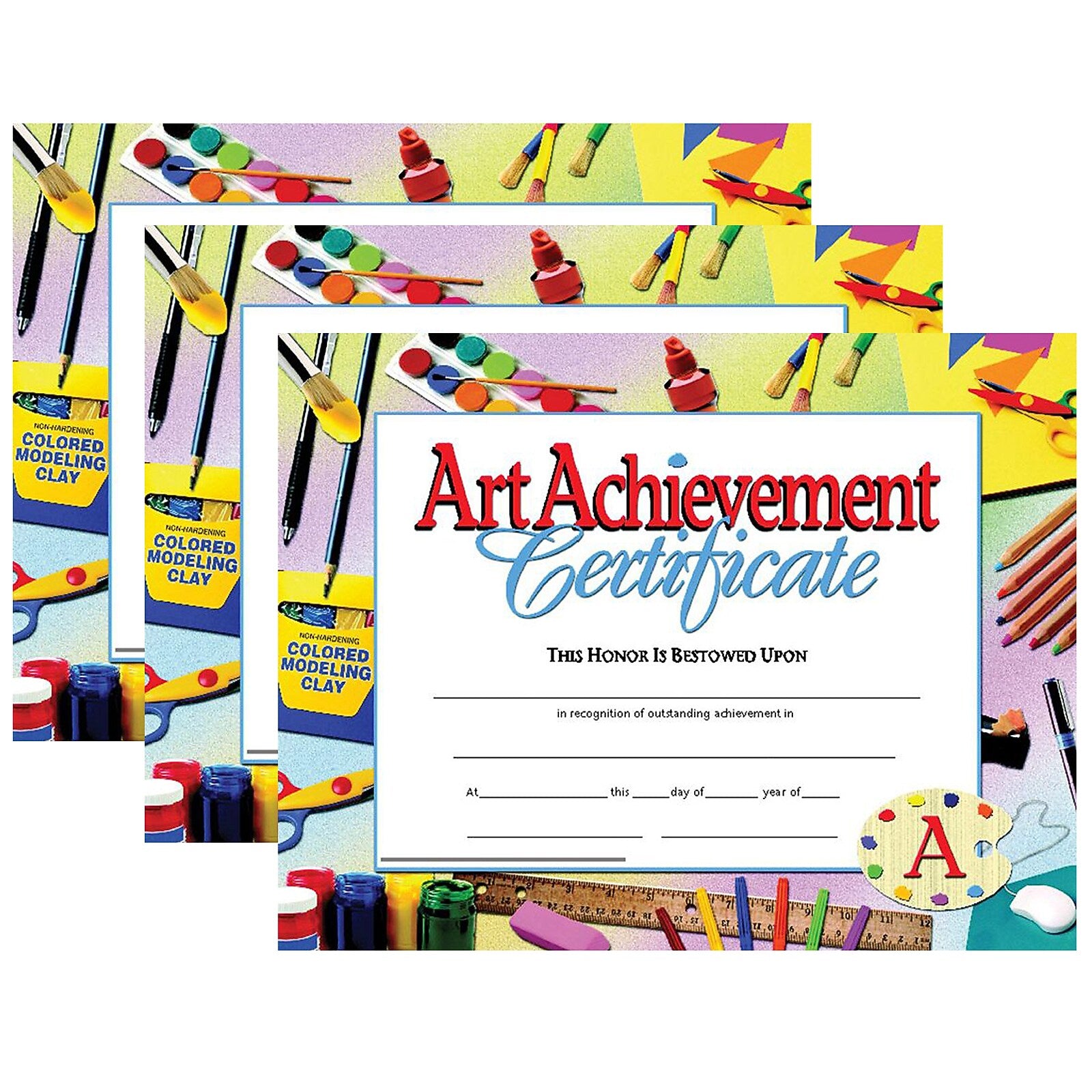 Hayes Publishing Art Achievement Certificate, 30 Per Pack, 3 Packs (H-VA670-3)