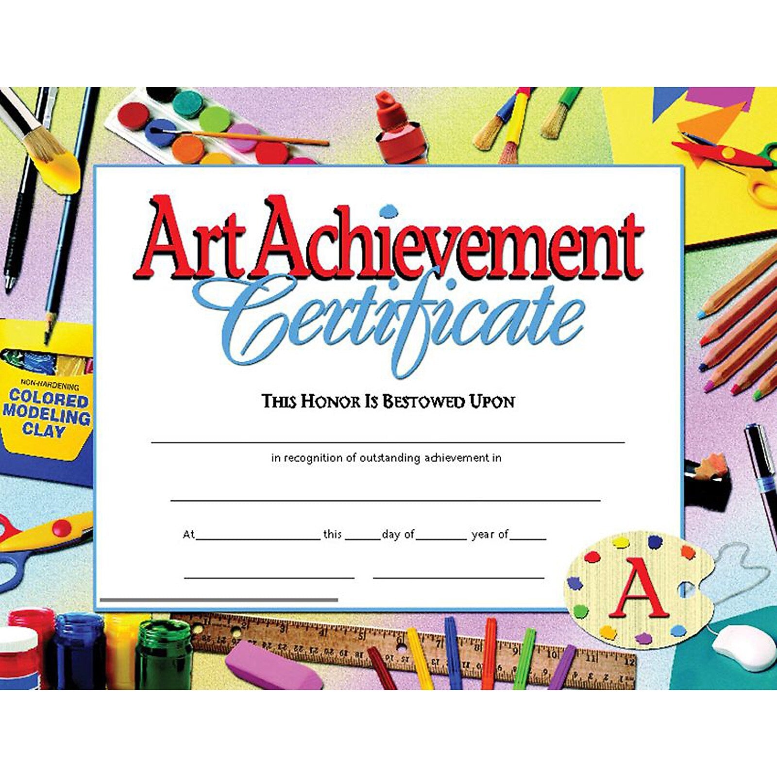 Hayes Publishing Art Achievement Certificate, 30 Per Pack, 3 Packs (H-VA670-3)