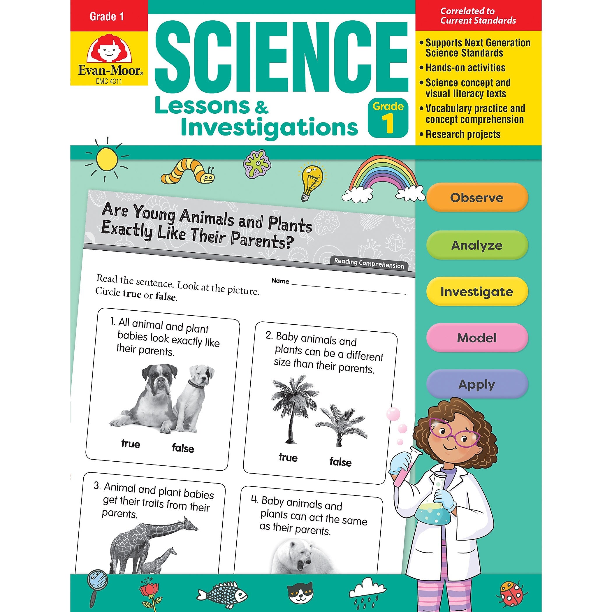 Evan-Moor Educational Publishers Science Lessons and Investigations for Grade 1