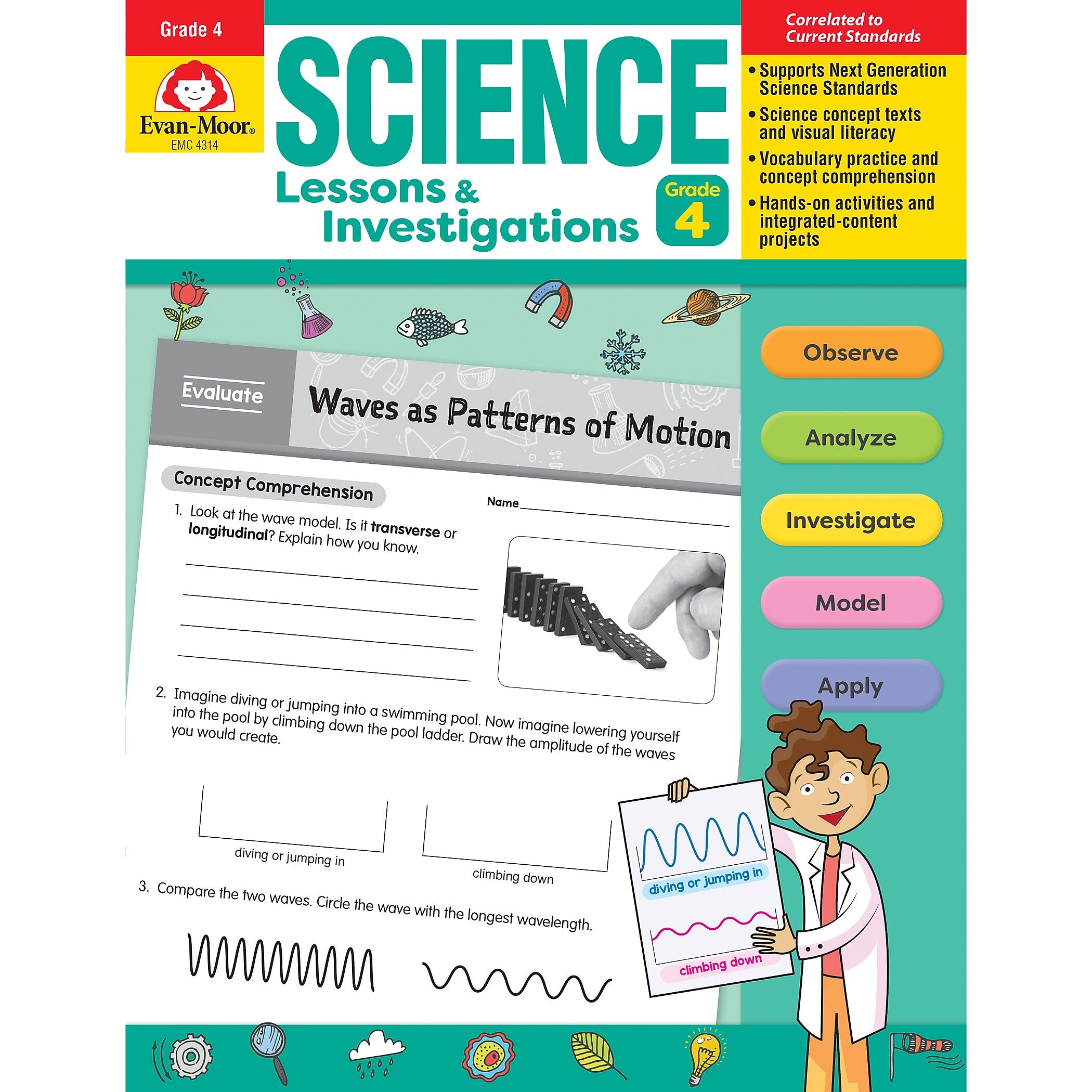 Evan-Moor Educational Publishers Science Lessons and Investigations for Grade 4