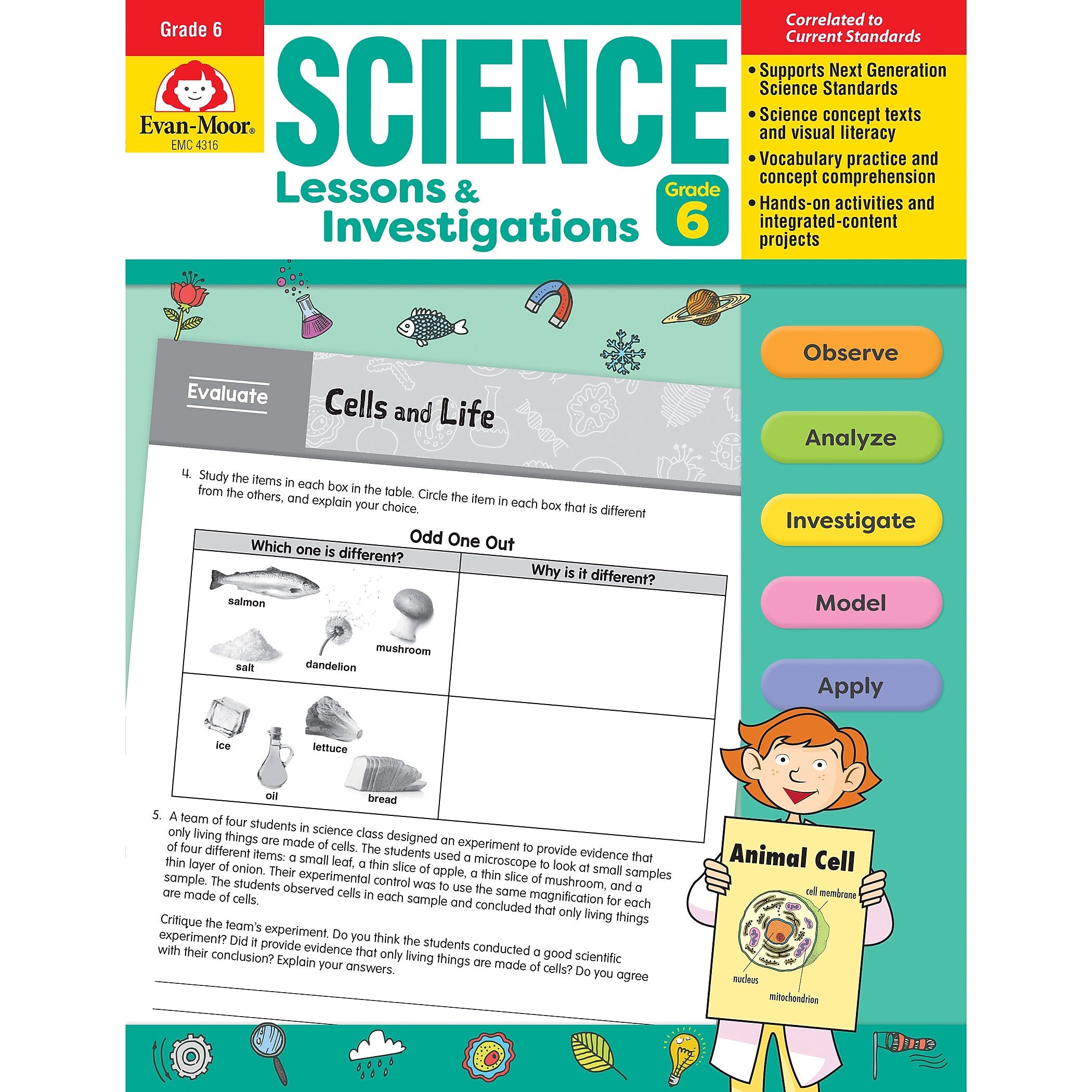 Evan-Moor Educational Publishers Science Lessons and Investigations for Grade 6